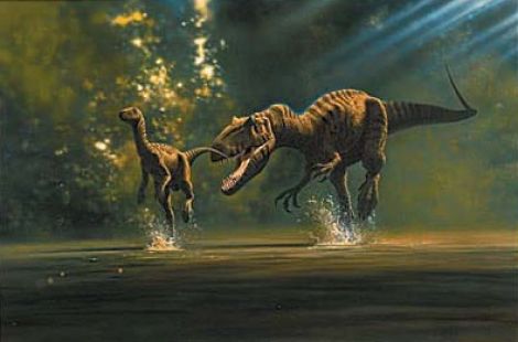 Camptosaurus cazando a su futura presa